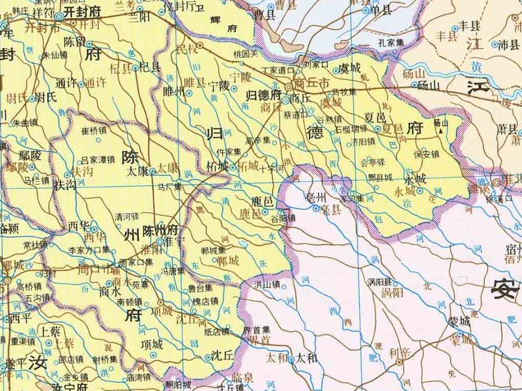 清朝至民國歸德府地圖 清朝至民國歸德府地圖
