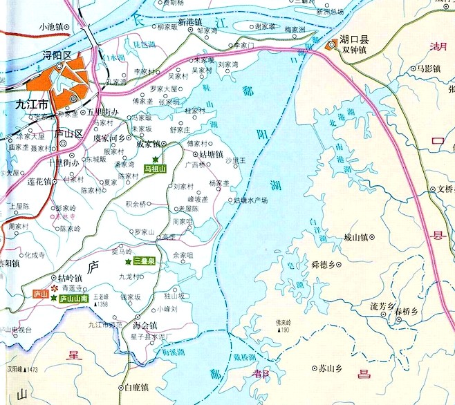 鄱陽湖北湖區水面分布 鄱陽湖北湖區水面分布
