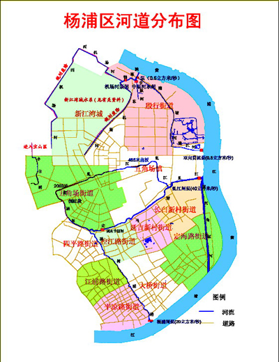 楊浦區河道分布圖 楊浦區河道分布圖