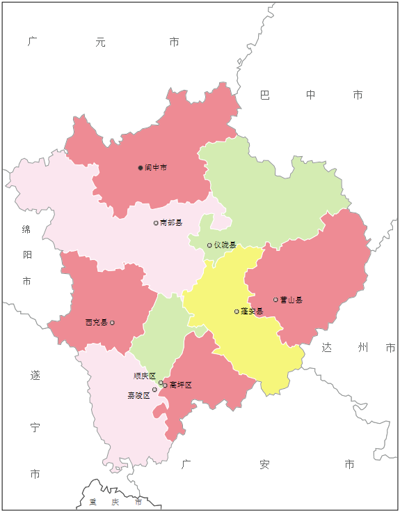 南充市行政區劃標準地圖(2018年) 南充市行政區劃標準地圖(2018年)