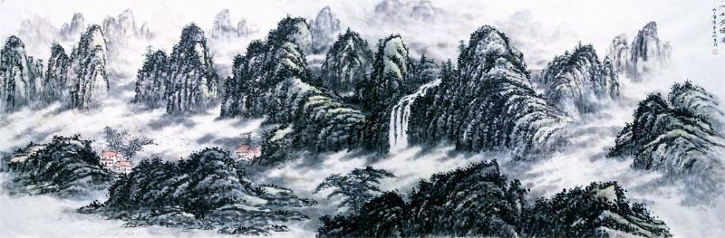 十尺國畫《江山多嬌圖》 十尺國畫《江山多嬌圖》
