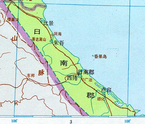 西漢時期日南郡郡治今越南廣治市 西漢時期日南郡郡治今越南廣治市