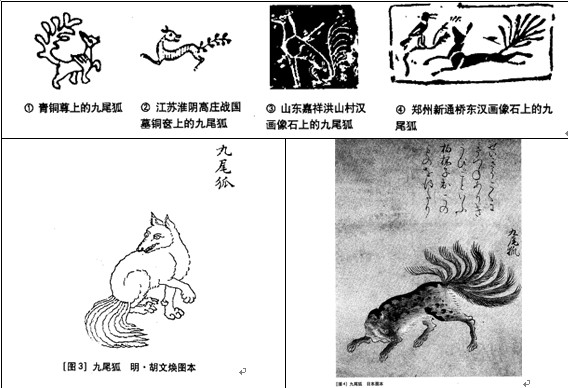 山海經.中、日版九尾狐與文物比較 山海經.中、日版九尾狐與文物比較