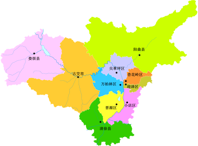 太原市行政區劃圖 太原市行政區劃圖