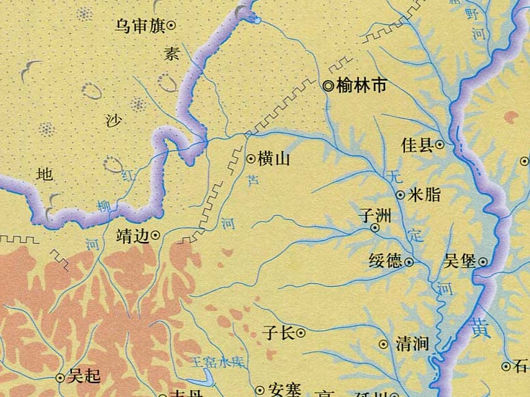 無定河位置及走向 無定河位置及走向