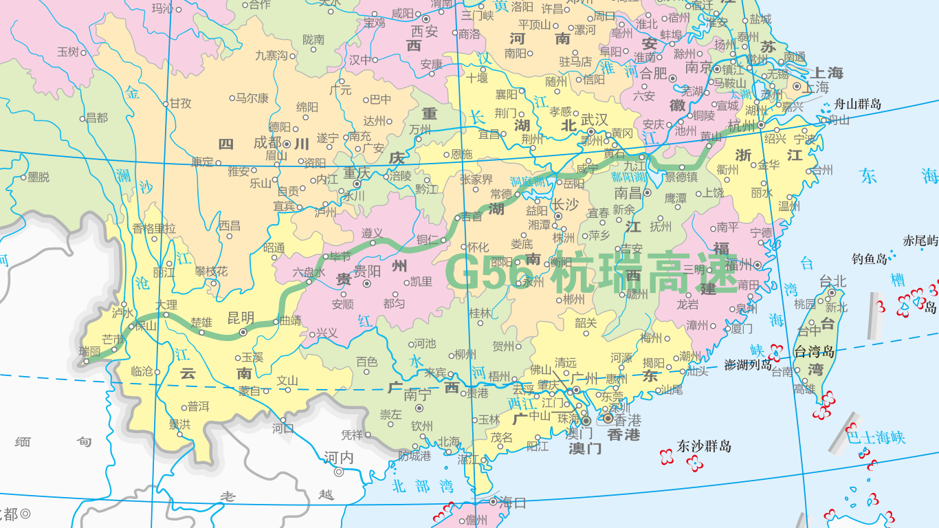 g56在中國地圖上的位置和走向 g56在中國地圖上的位置和走向
