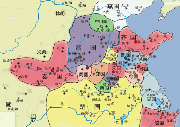 春秋時期各國地圖 春秋時期各國地圖
