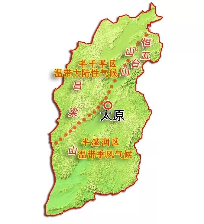 山西氣候分界圖 山西氣候分界圖