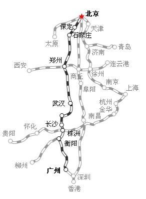 京廣鐵路線路走向 京廣鐵路線路走向