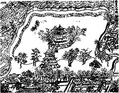 清光緒年間繪製的罨畫池地圖 清光緒年間繪製的罨畫池地圖