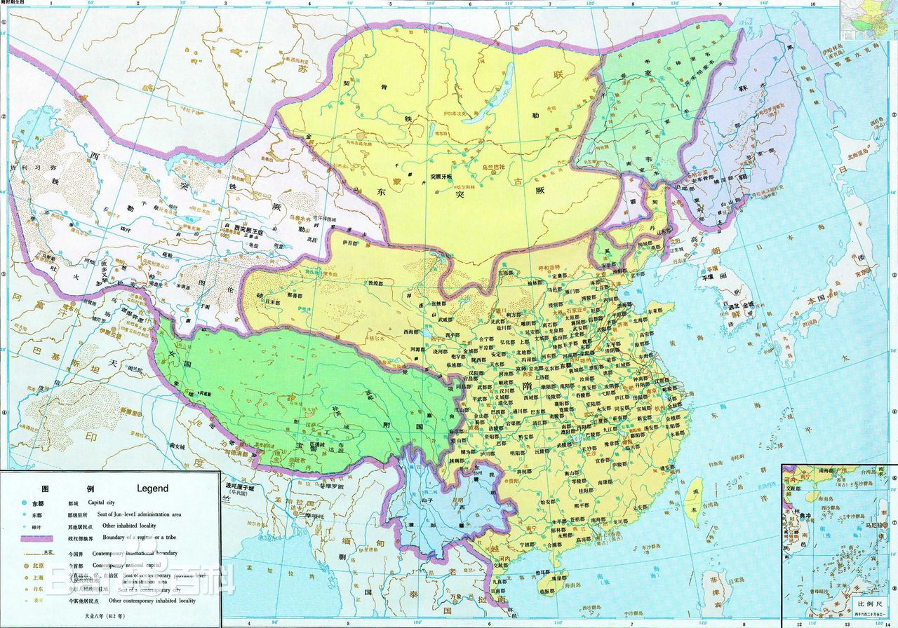 隋朝疆域圖(隋煬帝時期) 隋朝疆域圖(隋煬帝時期)