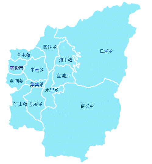 南投縣行政區劃詳圖 南投縣行政區劃詳圖