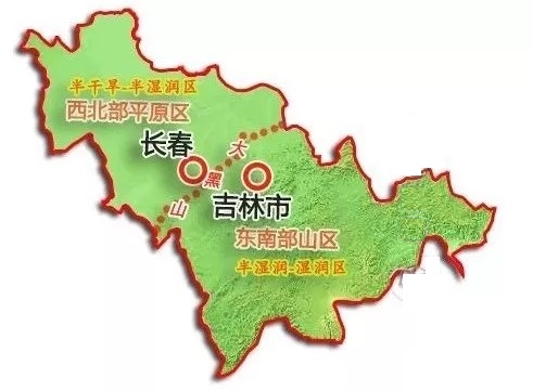 吉林省的氣候分界圖 吉林省的氣候分界圖