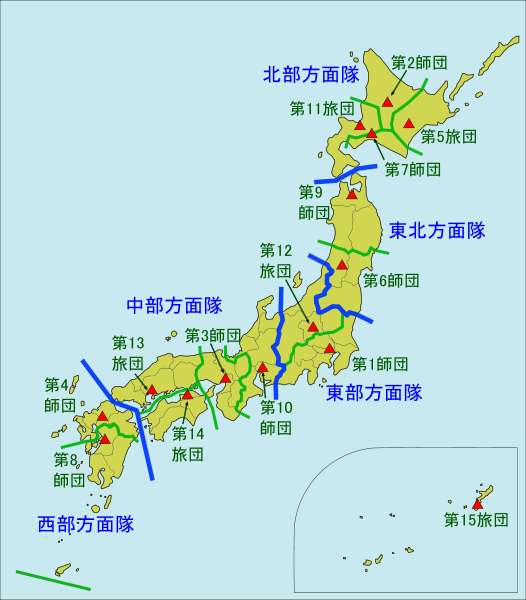 5個方面隊分布圖
