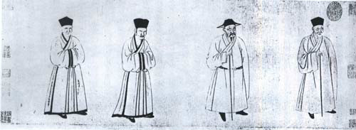 《元四學士圖》(右二為虞集) 《元四學士圖》(右二為虞集)