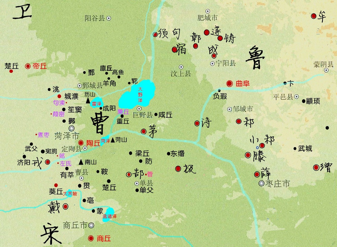 曹國地理圖 曹國地理圖