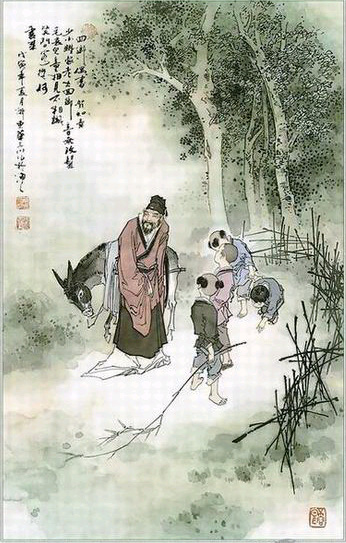 《回鄉偶書》詩意畫 《回鄉偶書》詩意畫