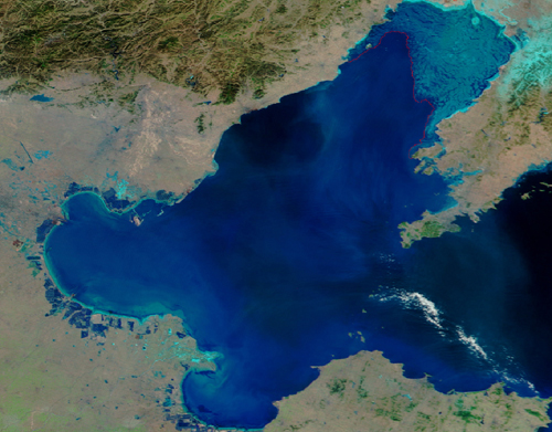 衛星上的渤海地區 衛星上的渤海地區