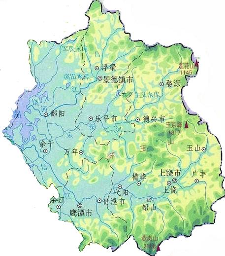 贛東北地勢圖 贛東北地勢圖