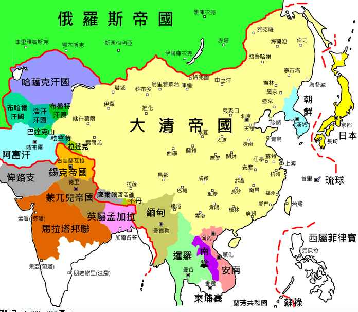 乾隆時期清朝藩屬體系 乾隆時期清朝藩屬體系