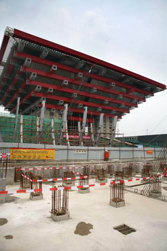建造中的中國館 建造中的中國館