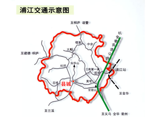 浦江交通示意圖 浦江交通示意圖
