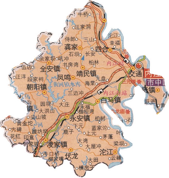 內江市中區地圖 內江市中區地圖