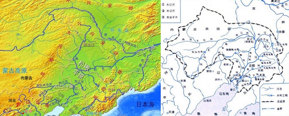遼河的位置及水系圖 遼河的位置及水系圖