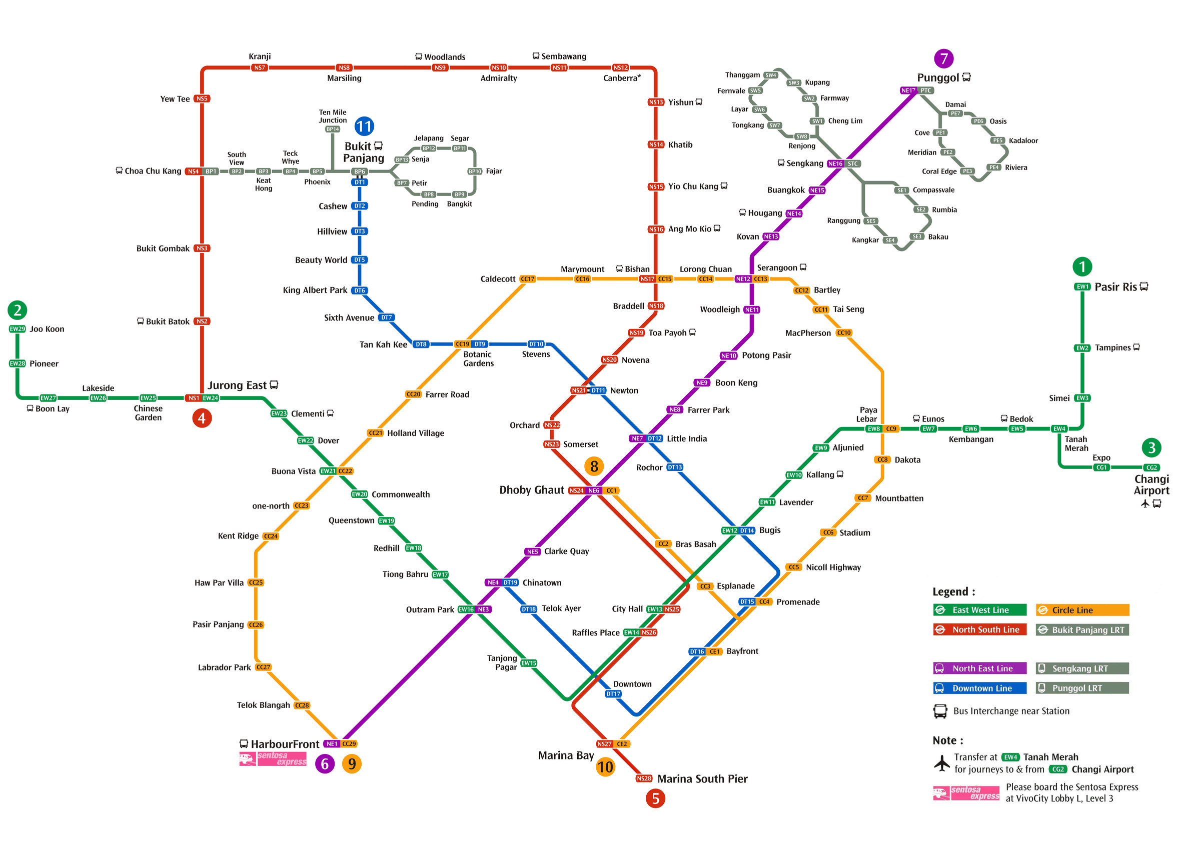 新加坡捷運及輕軌路線圖 新加坡捷運及輕軌路線圖
