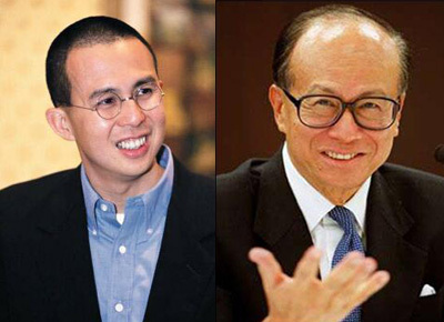 李嘉誠與二兒子李澤楷 李嘉誠與二兒子李澤楷