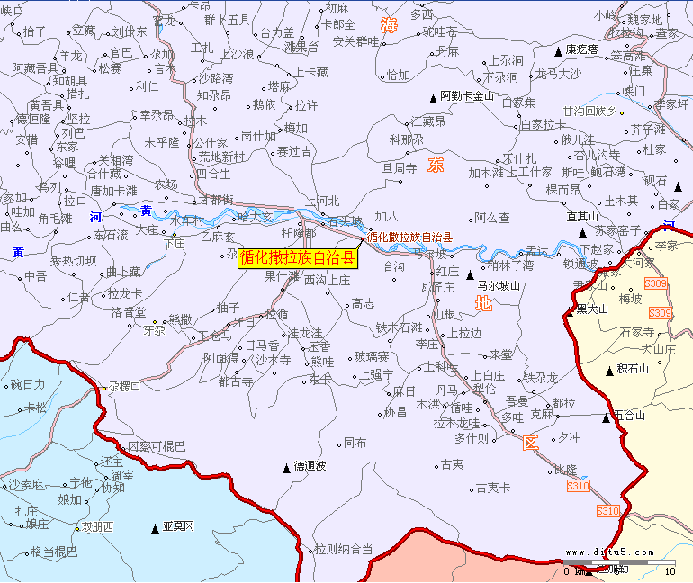 循化撒拉族自治縣地圖 循化撒拉族自治縣地圖