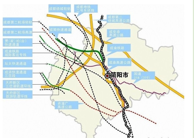 成都天府國際機場配套規劃圖 成都天府國際機場配套規劃圖