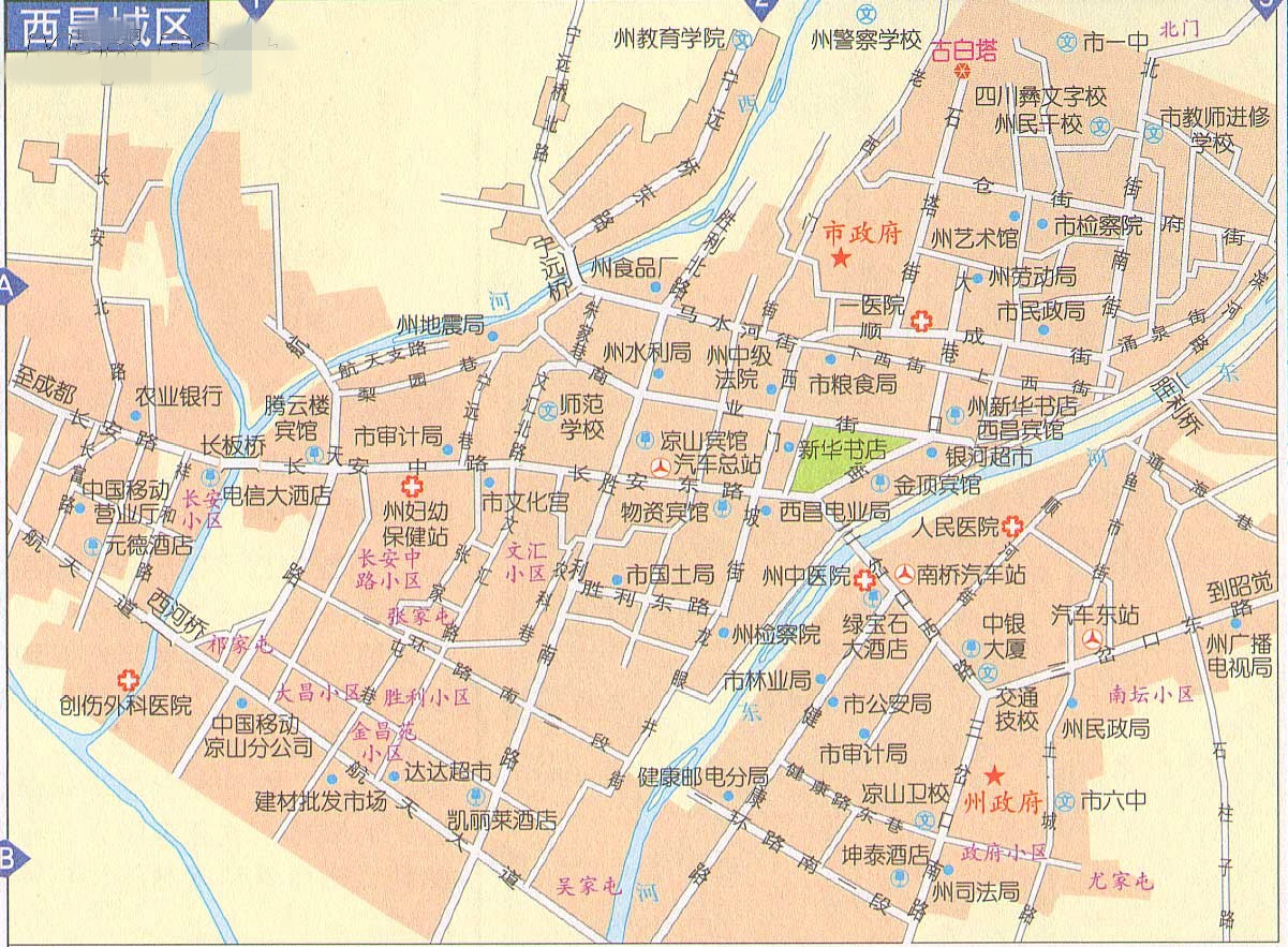 西昌市區地圖 西昌市區地圖