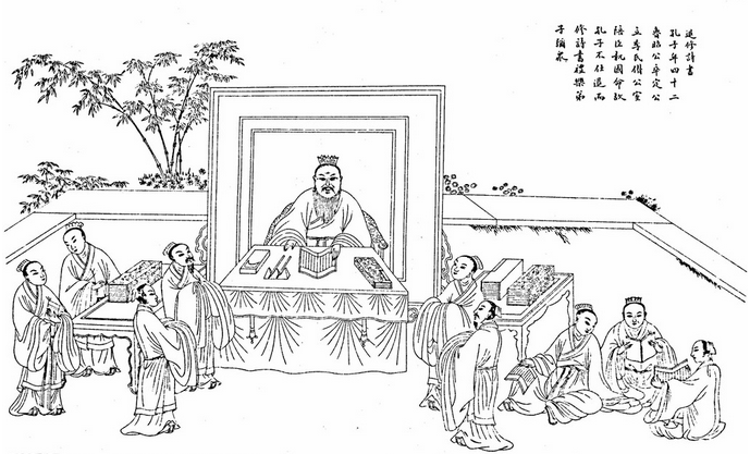 《孔子聖跡圖》之《退修詩書》 《孔子聖跡圖》之《退修詩書》