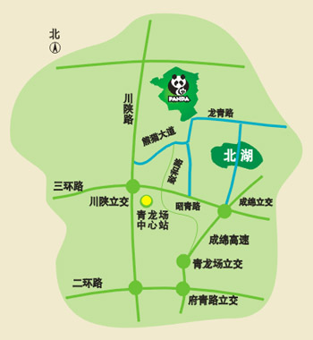 成都熊貓基地交通圖 成都熊貓基地交通圖