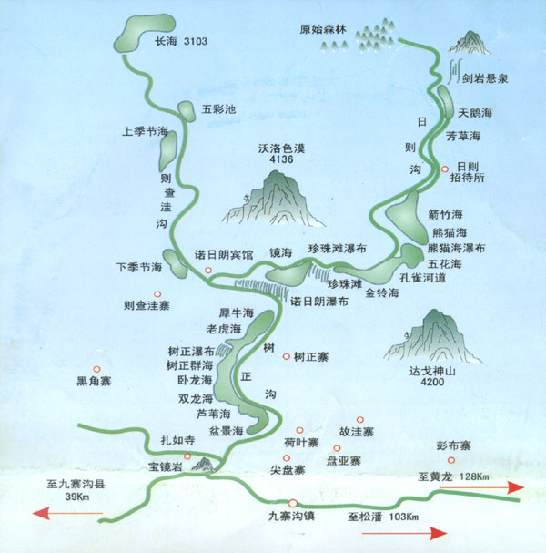 九寨溝旅遊地圖 九寨溝旅遊地圖