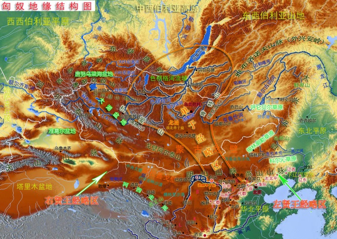 匈奴的地緣結構示意圖 匈奴的地緣結構示意圖