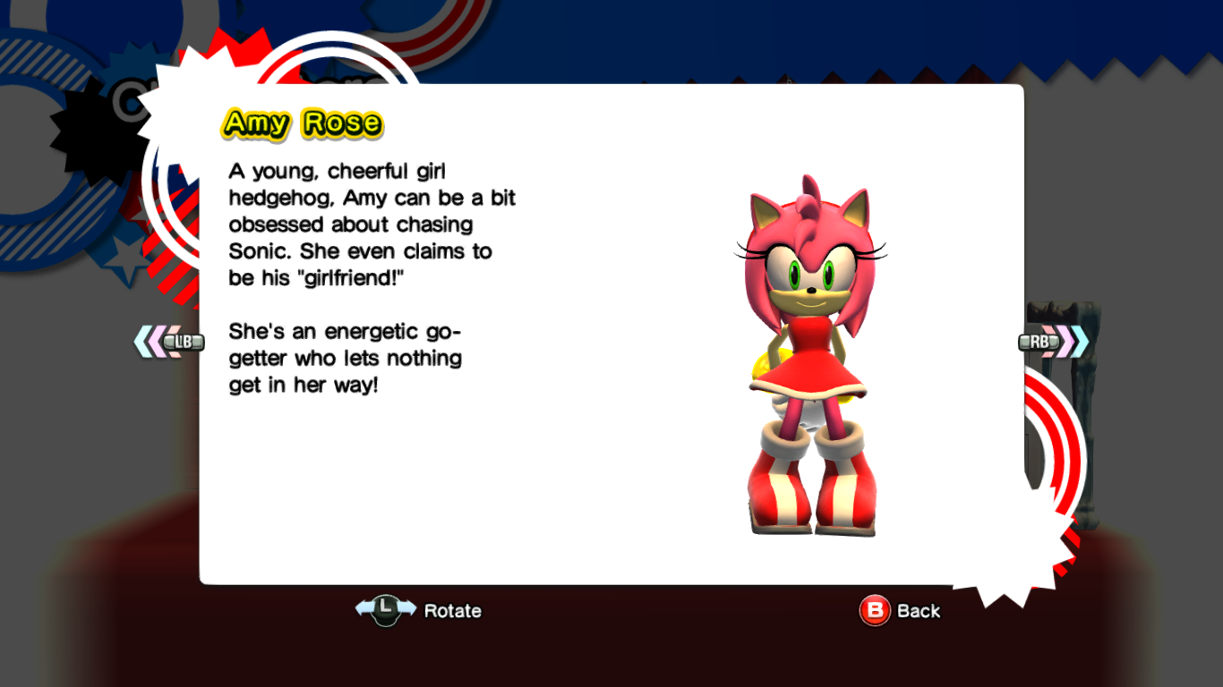 amy's profile in sonic generations.
