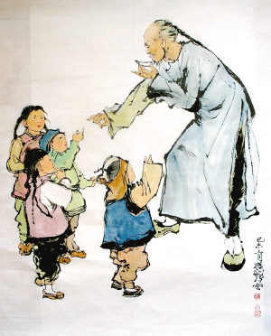 程十髮代表作《孔乙己》 程十髮代表作《孔乙己》