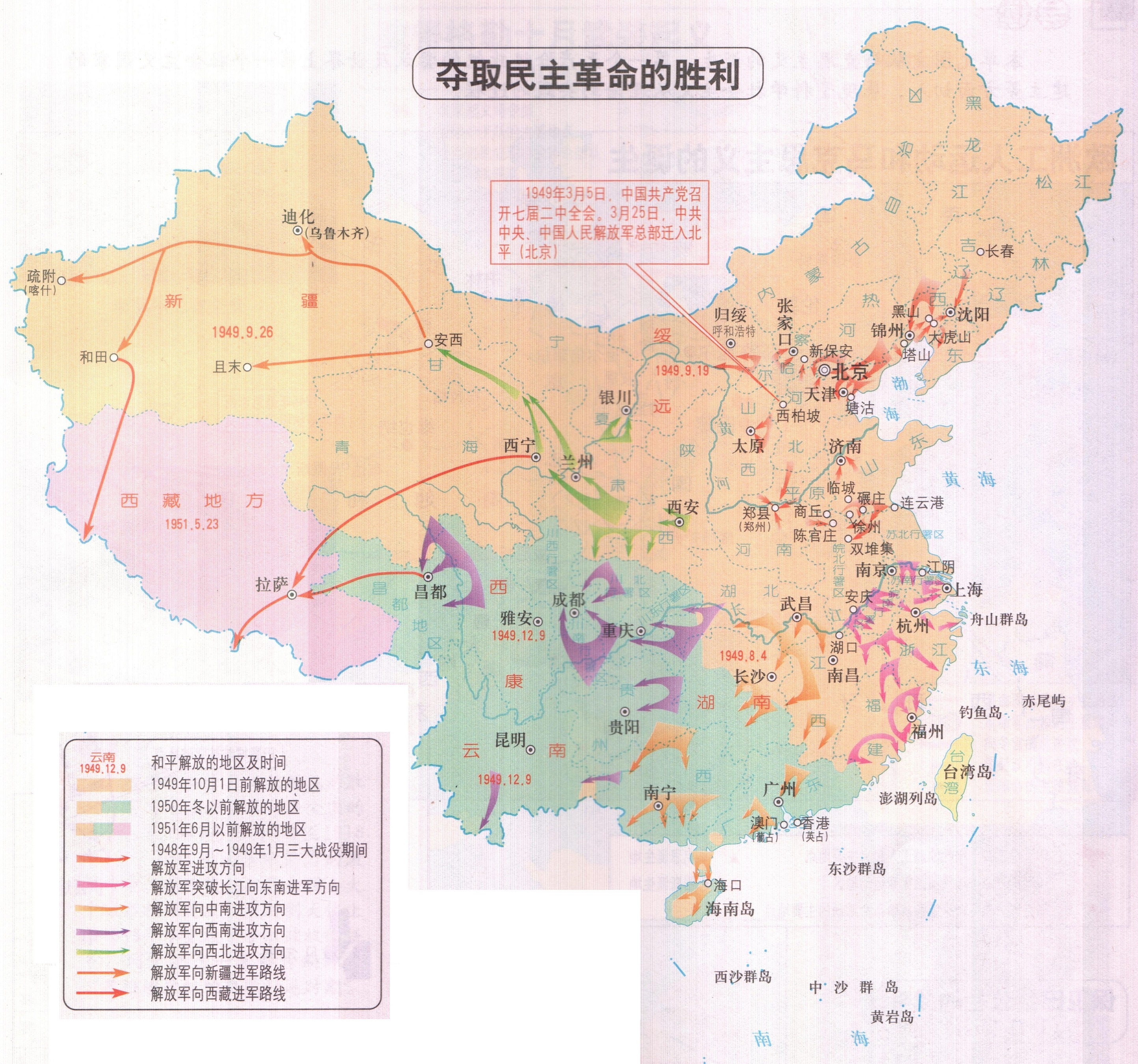 解放戰爭時期戰役示意圖 解放戰爭時期戰役示意圖