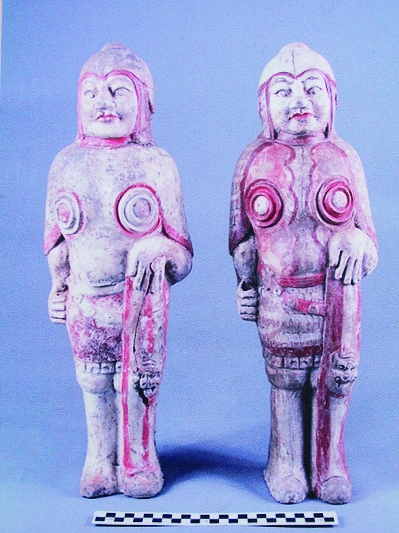 北齊趙信墓出土的武士釉彩陶俑 北齊趙信墓出土的武士釉彩陶俑