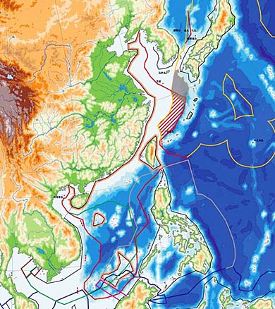 東亞地區是大陸架爭議最為激烈的地區之一 東亞地區是大陸架爭議最為激烈的地區之一