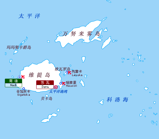 斐濟地圖 斐濟地圖