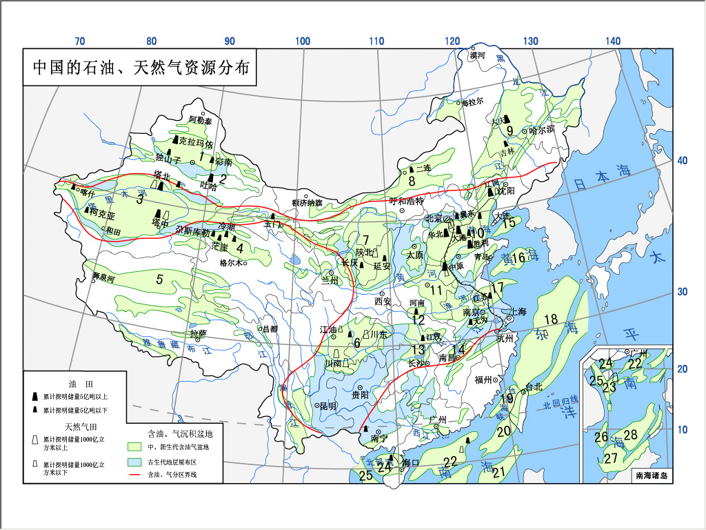 中國天然氣資源分布 中國天然氣資源分布