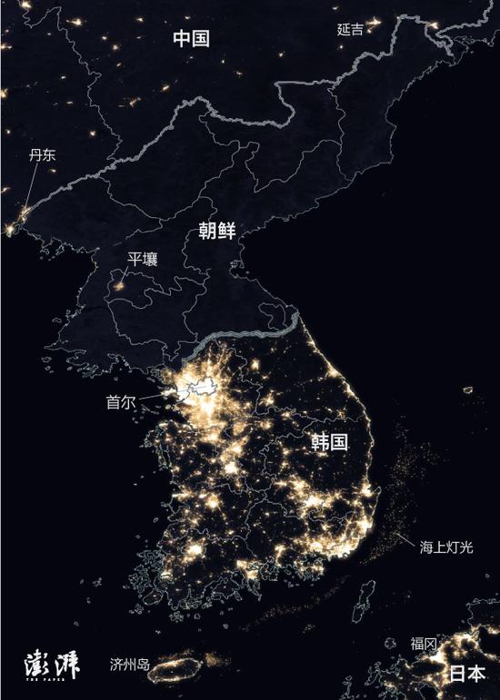 韓國各經濟帶的差異——nasa2016夜間地球照片 韓國各經濟帶的差異——nasa2016夜間地球照片