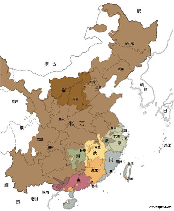 吳語區分布圖 吳語區分布圖