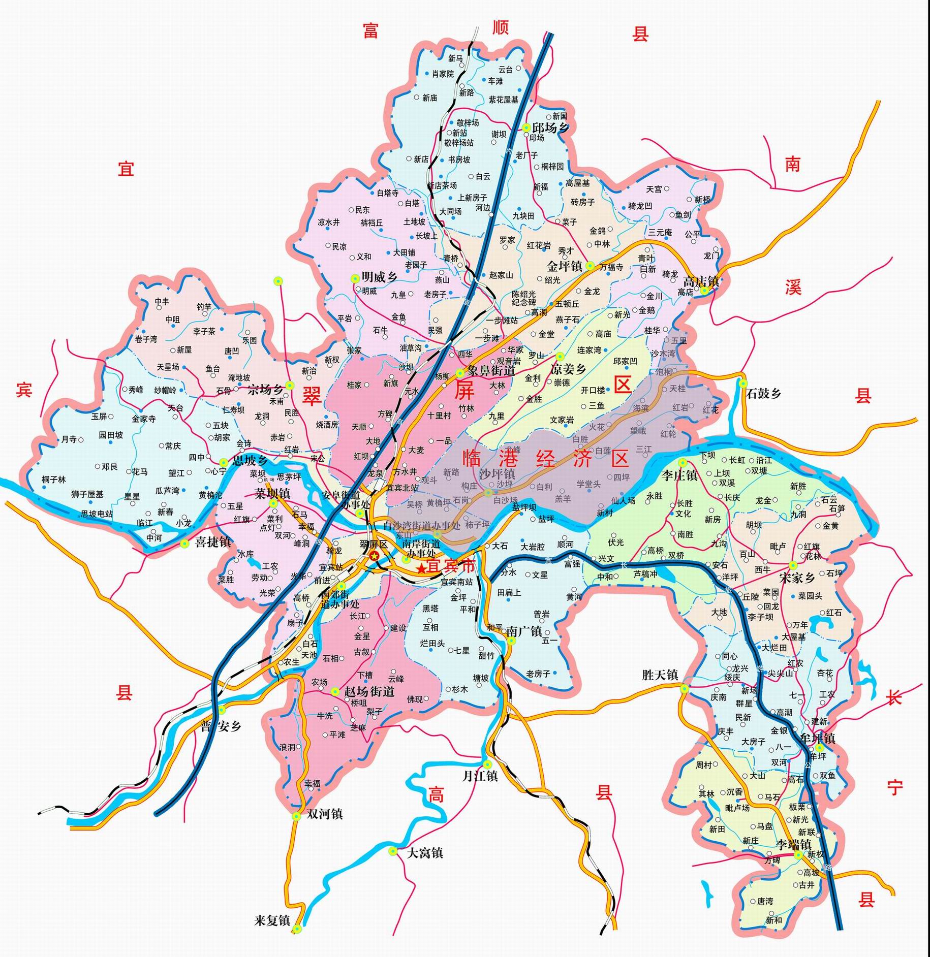 翠屏區地圖 翠屏區地圖