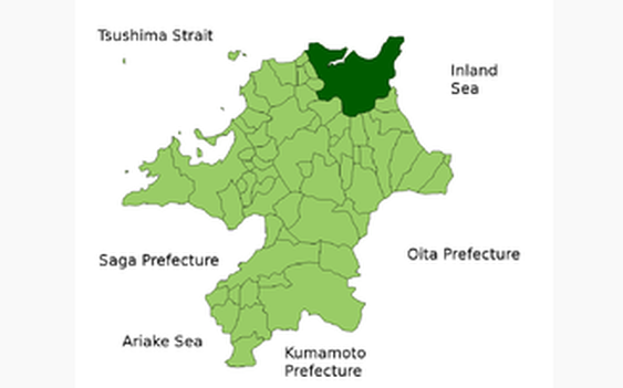 北九州市在日本福岡縣的位置 北九州市在日本福岡縣的位置