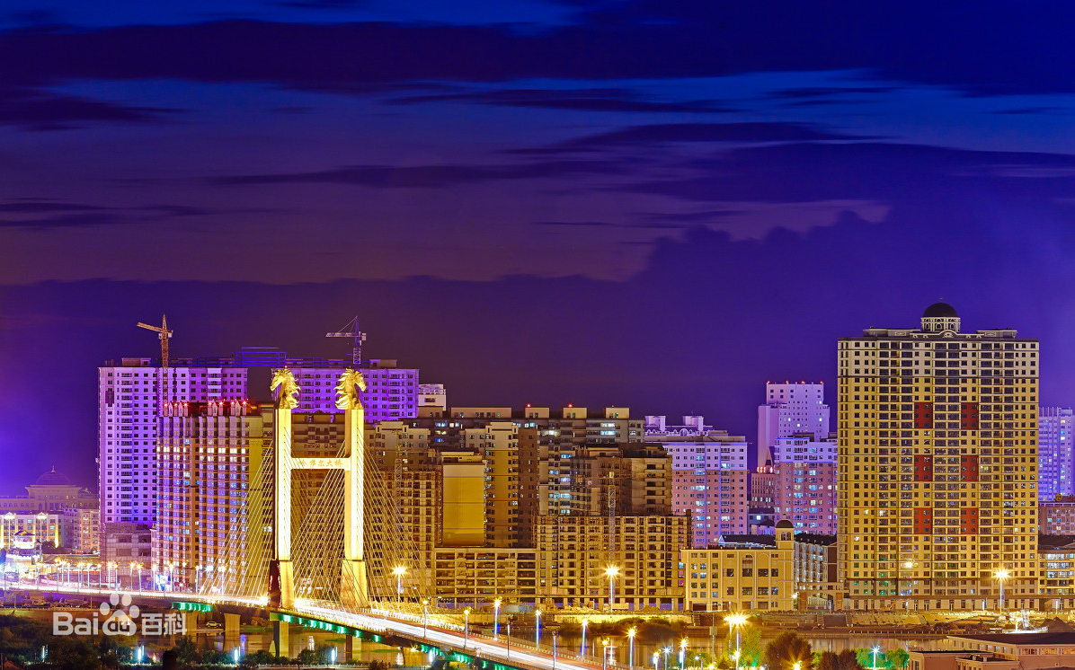 呼倫貝爾市夜景 呼倫貝爾市夜景