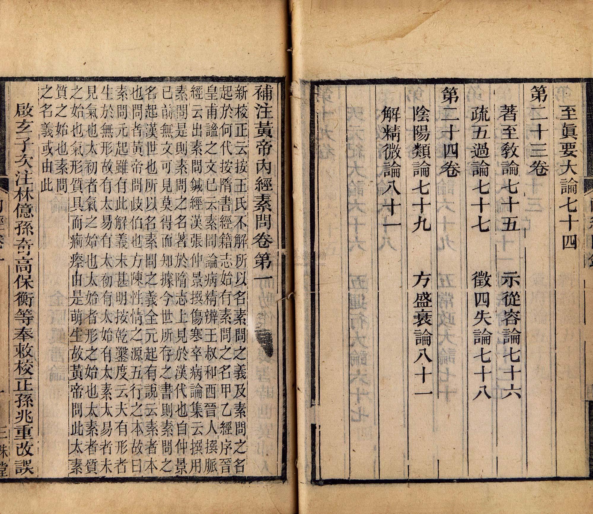 補註黃帝內經素問 (二十四卷) 補註黃帝內經素問 (二十四卷)